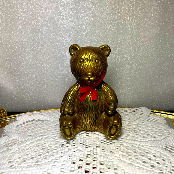 Accents Vintage Solid Brass Teddy Bear Figurine Poshmark